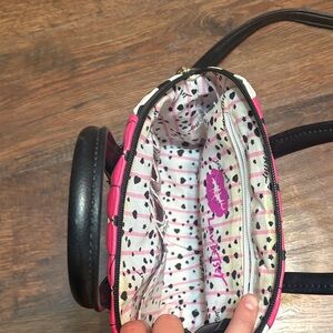 Unknown Brand Pink and Black Women's Handbag - Top Zip Crossbody